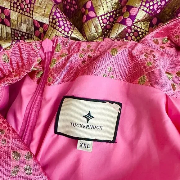 Tuckernuck Dress Women XXL Pink Gold Champagne Dreams Essie Cocktail Glam NWOT - Picture 4 of 12